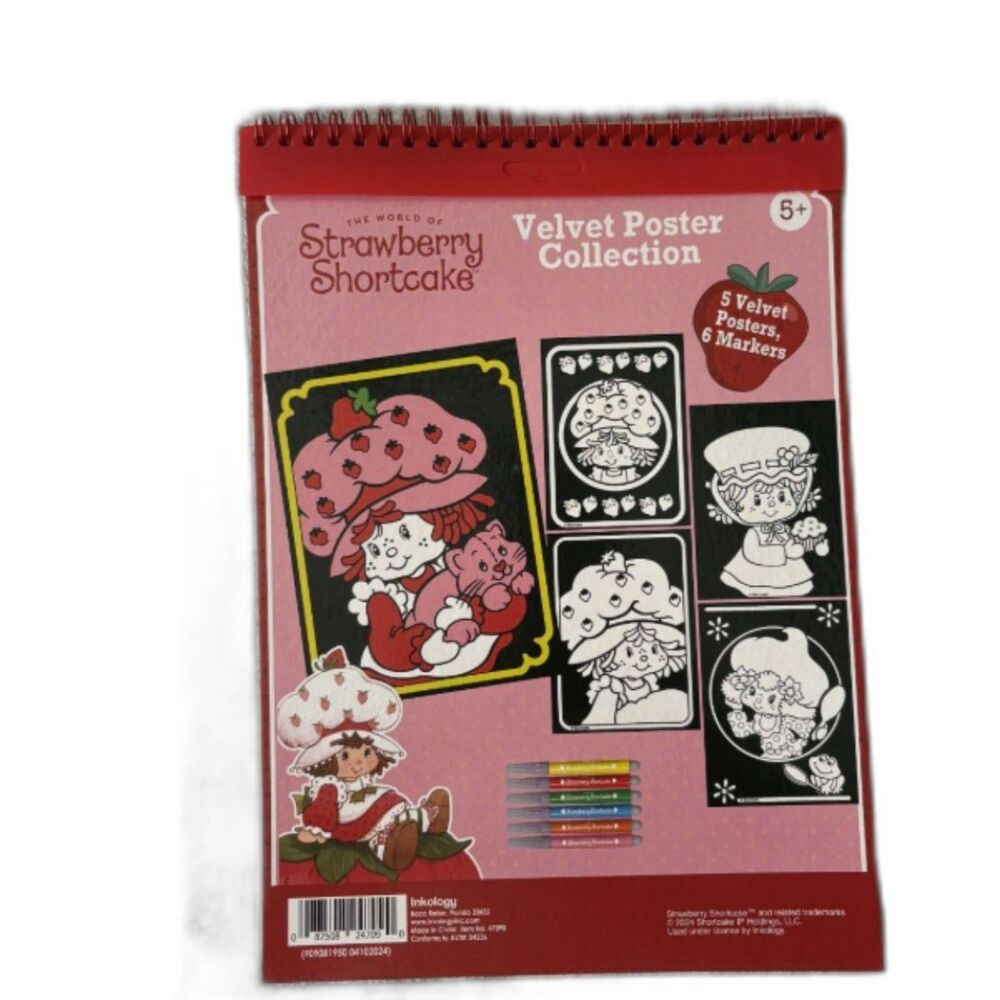 Strawberry Shortcake Velvet Poster Collection Coloring Set w/ Markers NEW